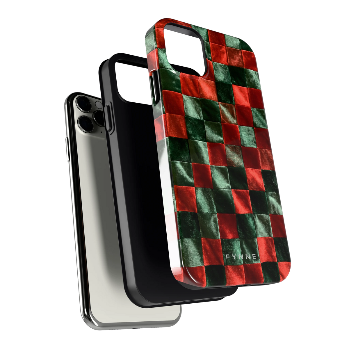 Patchwork met fluweellook hoesje voor iPhone 11 Pro Max, los van de telefoon