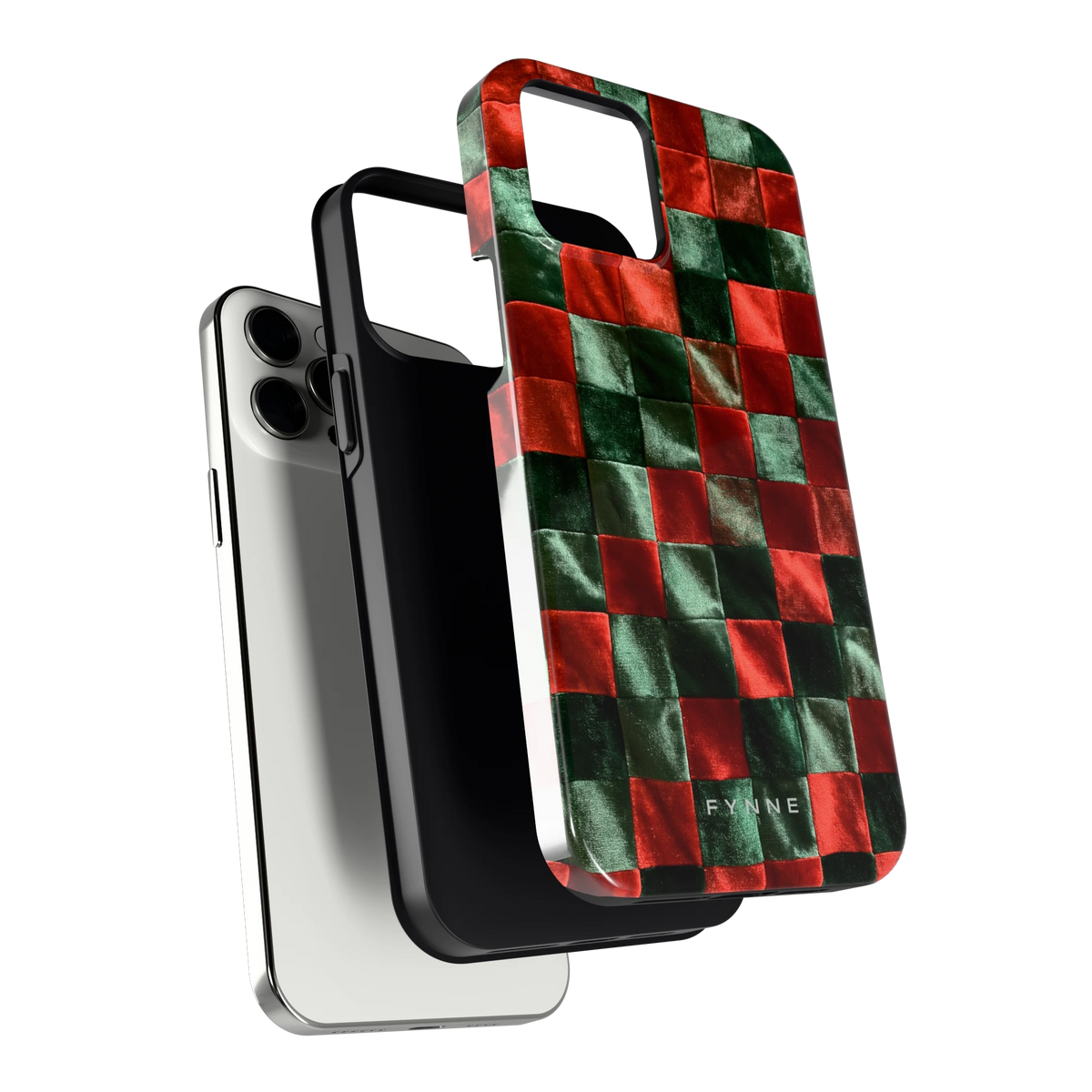 Patchwork met fluweellook hoesje voor iPhone 12 Pro Max, los van de telefoon
