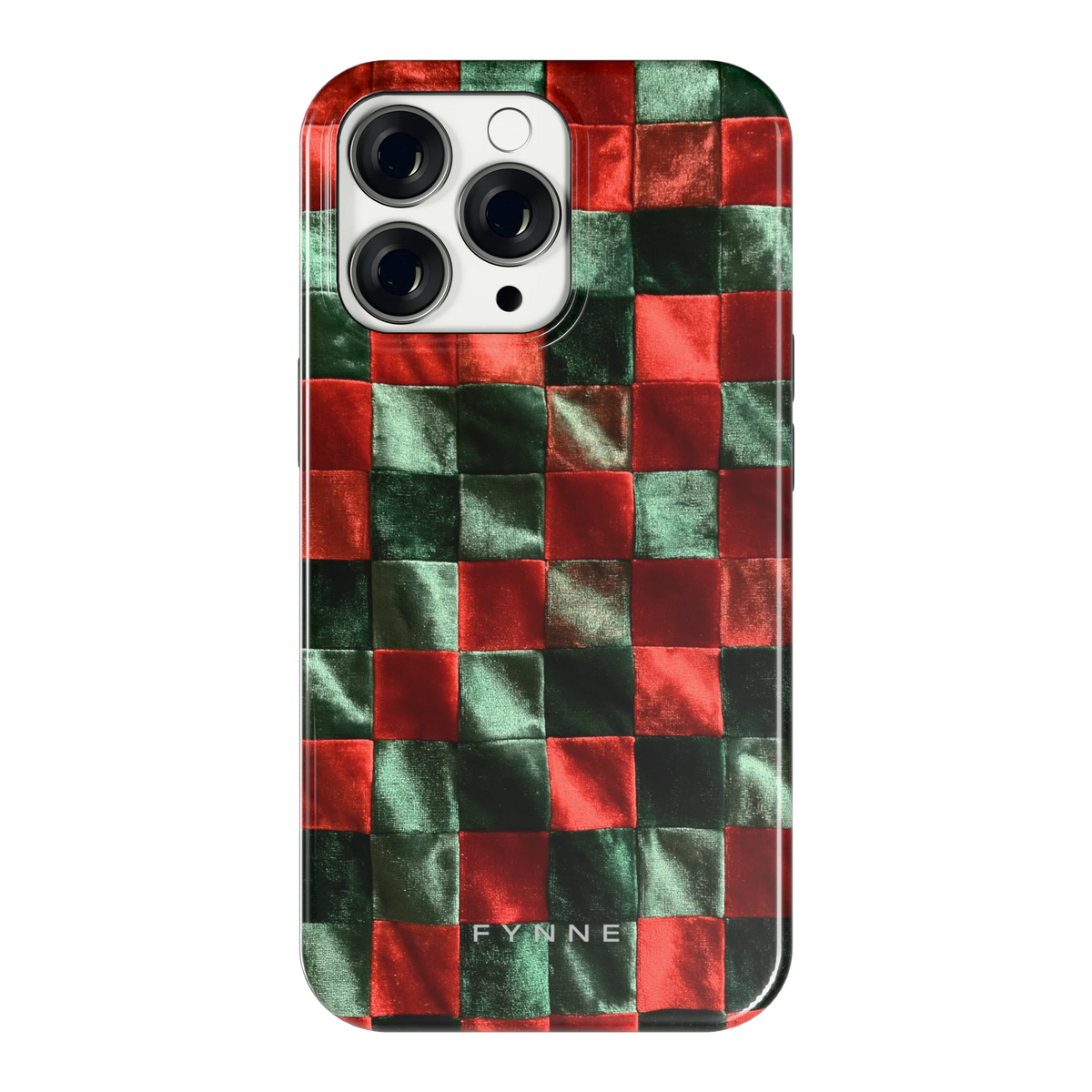 Patchwork met fluweellook hoesje voor iPhone 13 Pro, achterkant