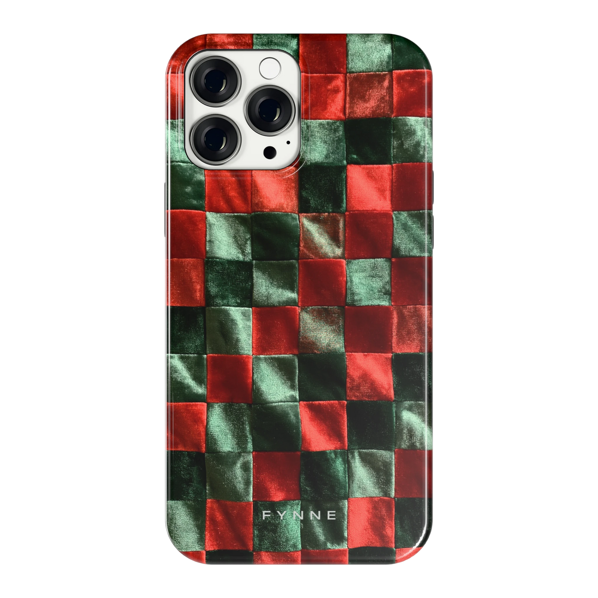Patchwork met fluweellook hoesje voor iPhone 13 Pro Max, achterkant