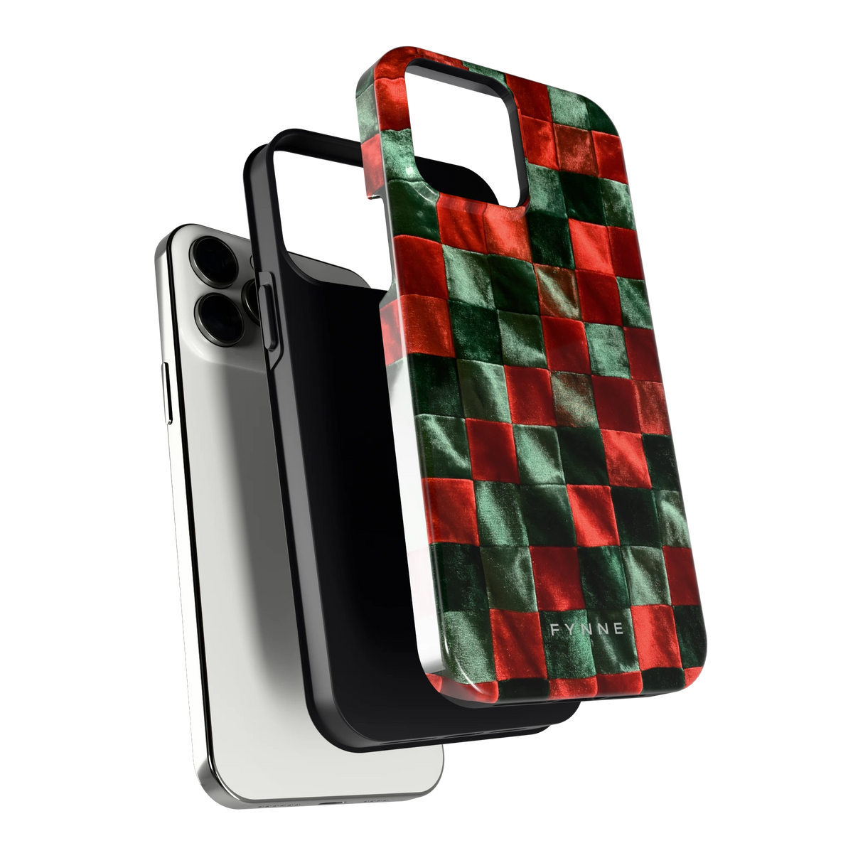 Patchwork met fluweellook hoesje voor iPhone 13 Pro Max, los van de telefoon
