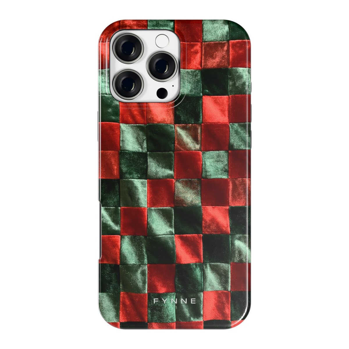 Patchwork met fluweellook hoesje voor iPhone 16 Pro Max, achterkant