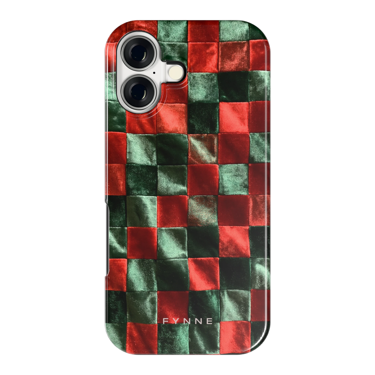 Patchwork met fluweellook hoesje voor iPhone 17, achterkant