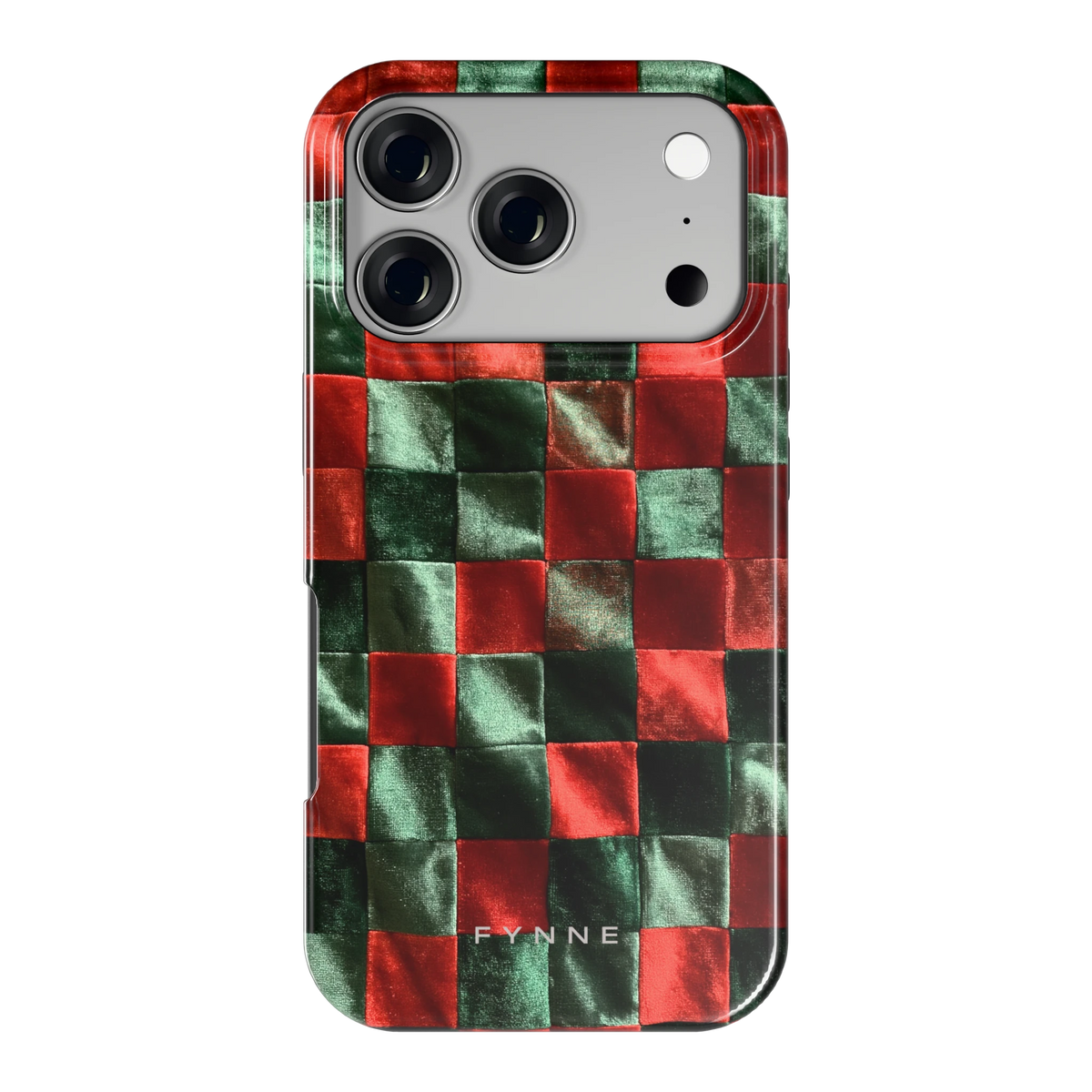 Patchwork met fluweellook hoesje voor iPhone 17 Pro, achterkant