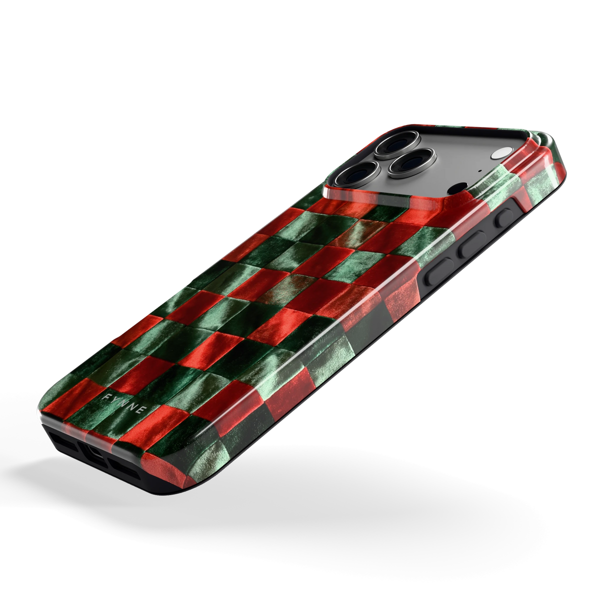 Patchwork met fluweellook hoesje voor iPhone 17 Pro Max, schuin