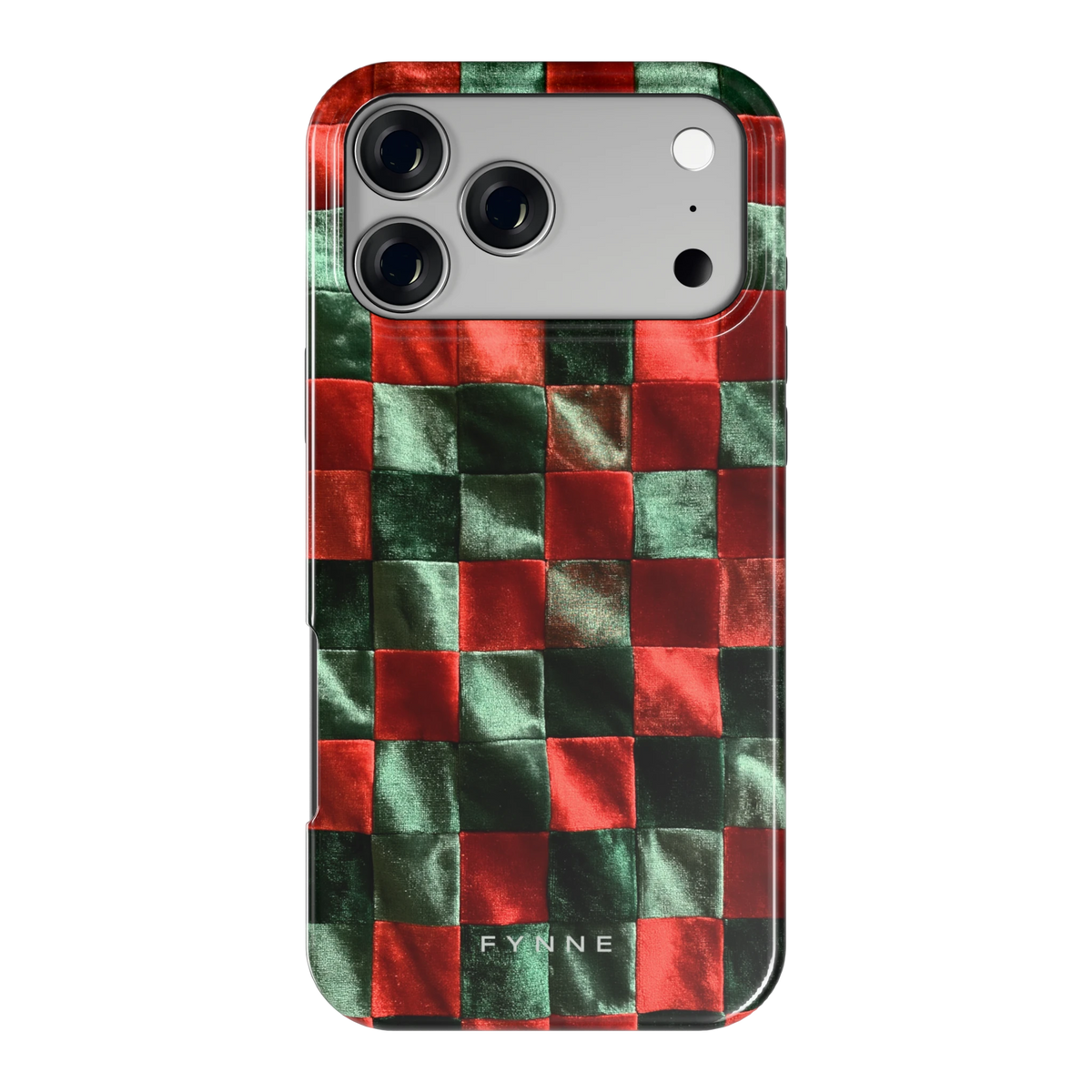 Patchwork met fluweellook hoesje voor iPhone 17 Pro Max, achterkant