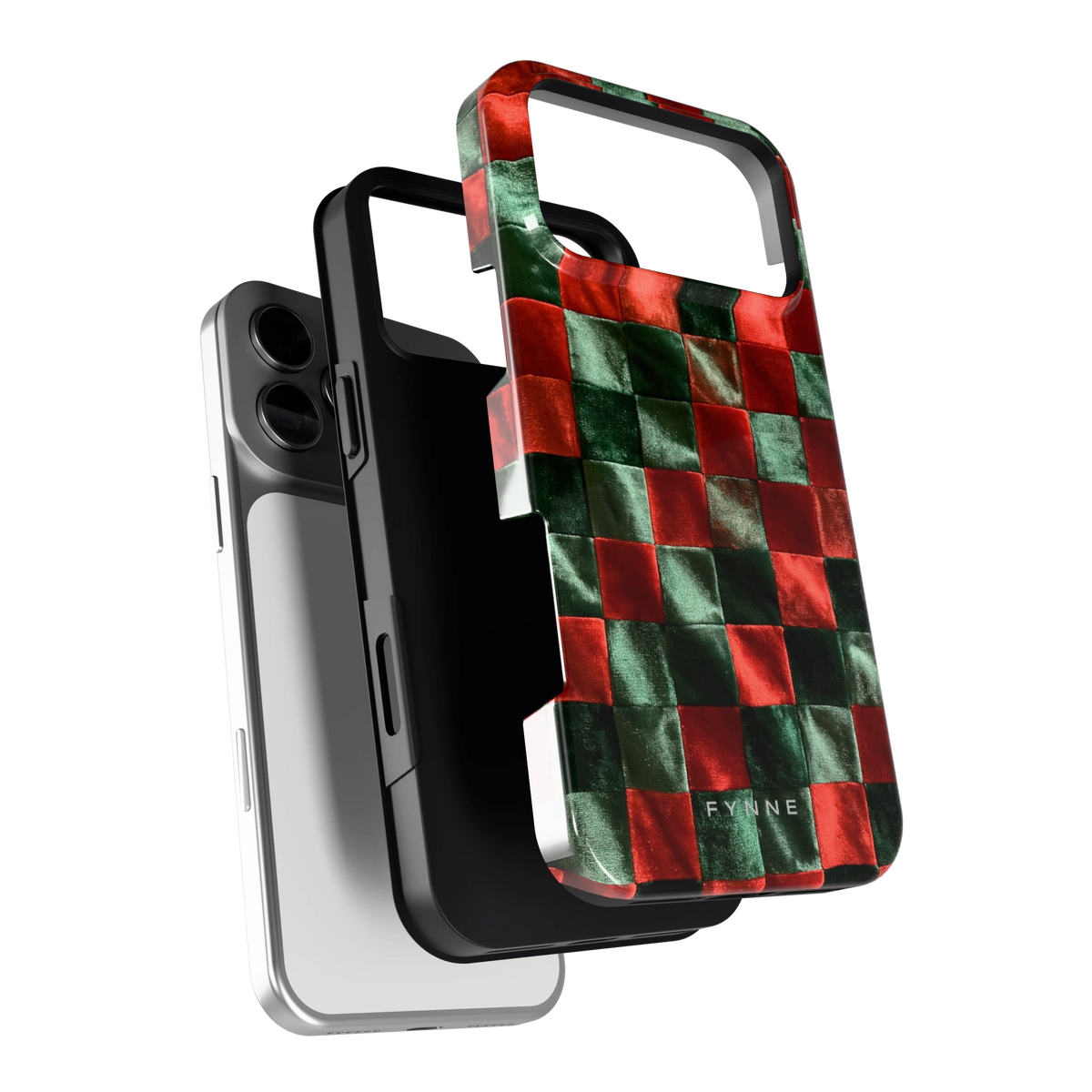 Patchwork met fluweellook hoesje voor iPhone 17 Pro Max, los van de telefoon