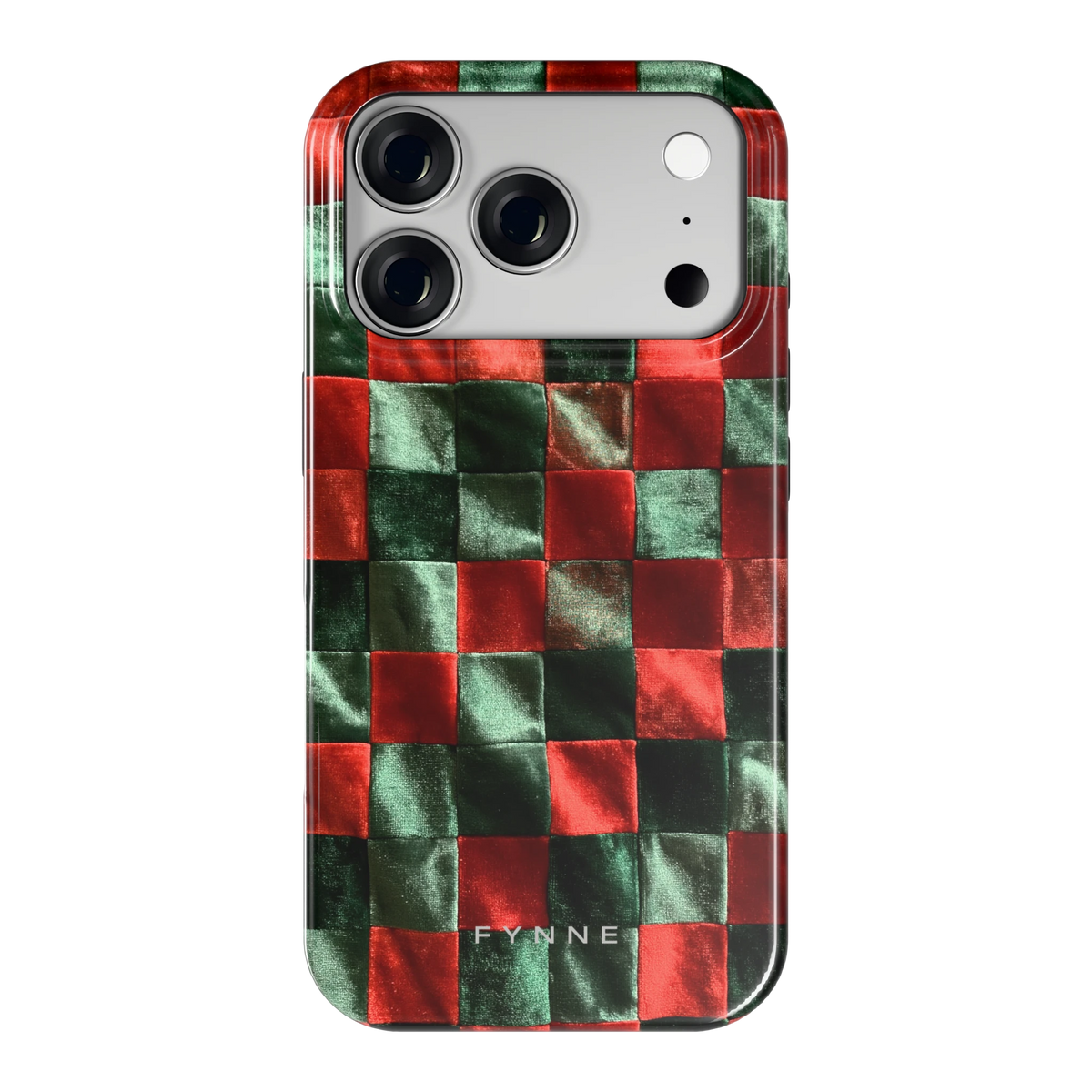 Patchwork met fluweellook hoesje voor iPhone 18 Pro, achterkant
