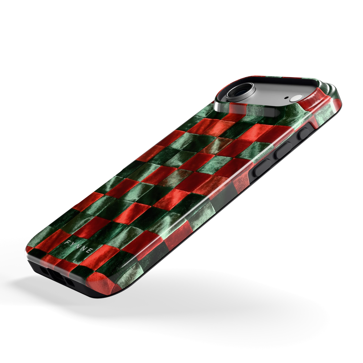 Patchwork met fluweellook hoesje voor iPhone Air, schuin