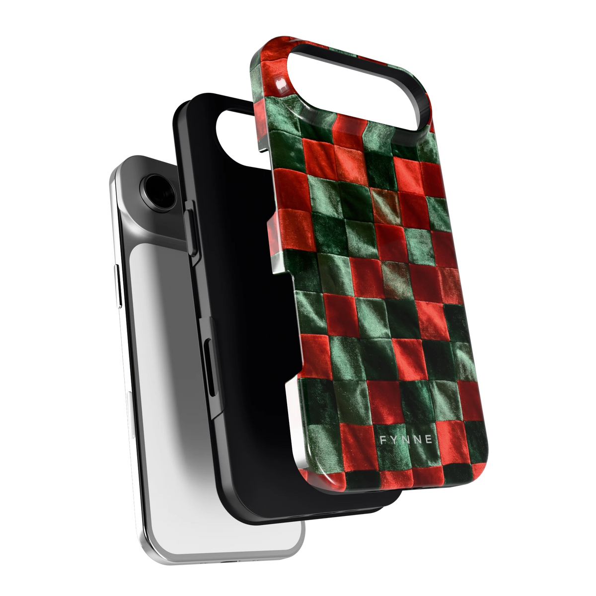 Patchwork met fluweellook hoesje voor iPhone Air, los van de telefoon