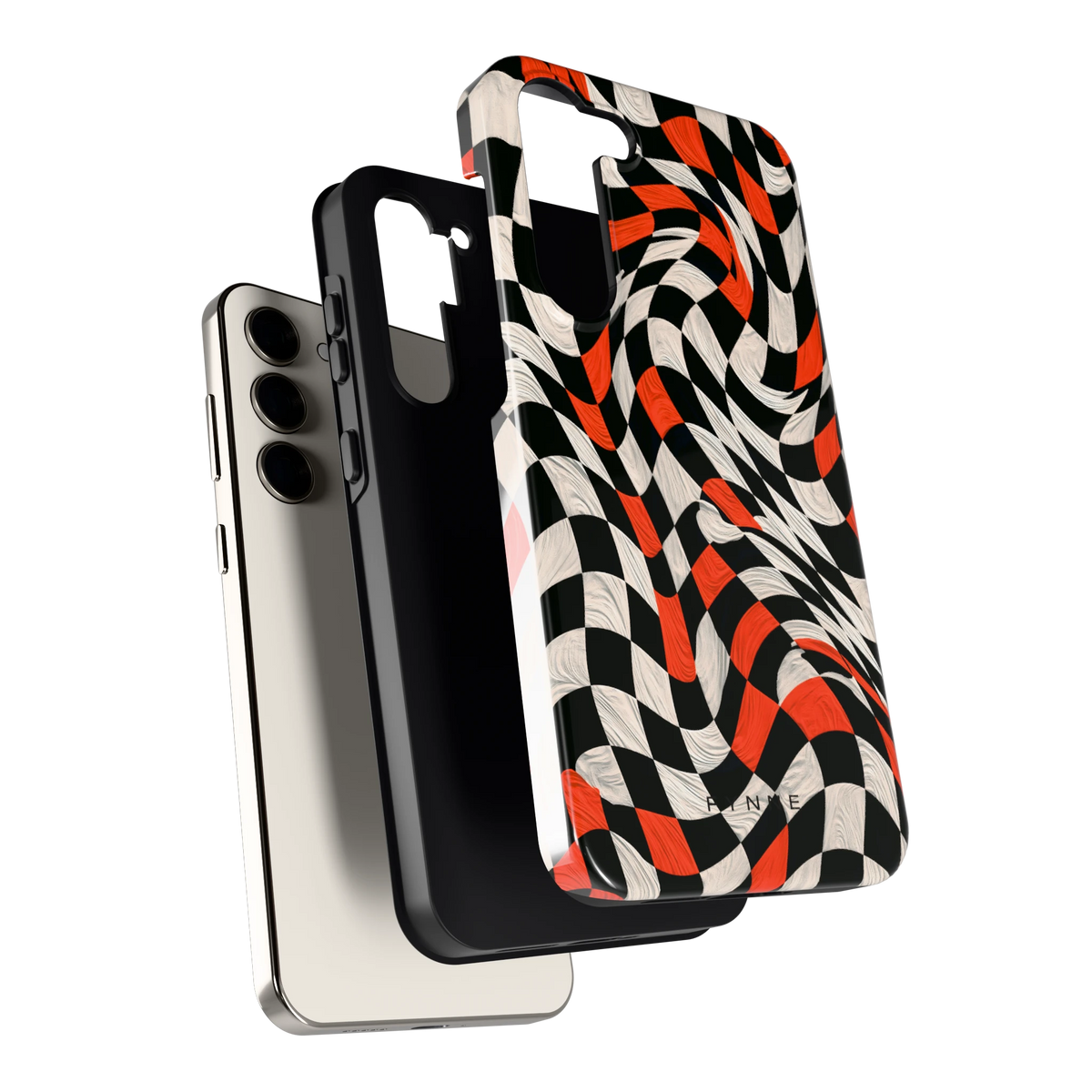 Kronkelend dambord hoesje voor Galaxy S23+, los van de telefoon
