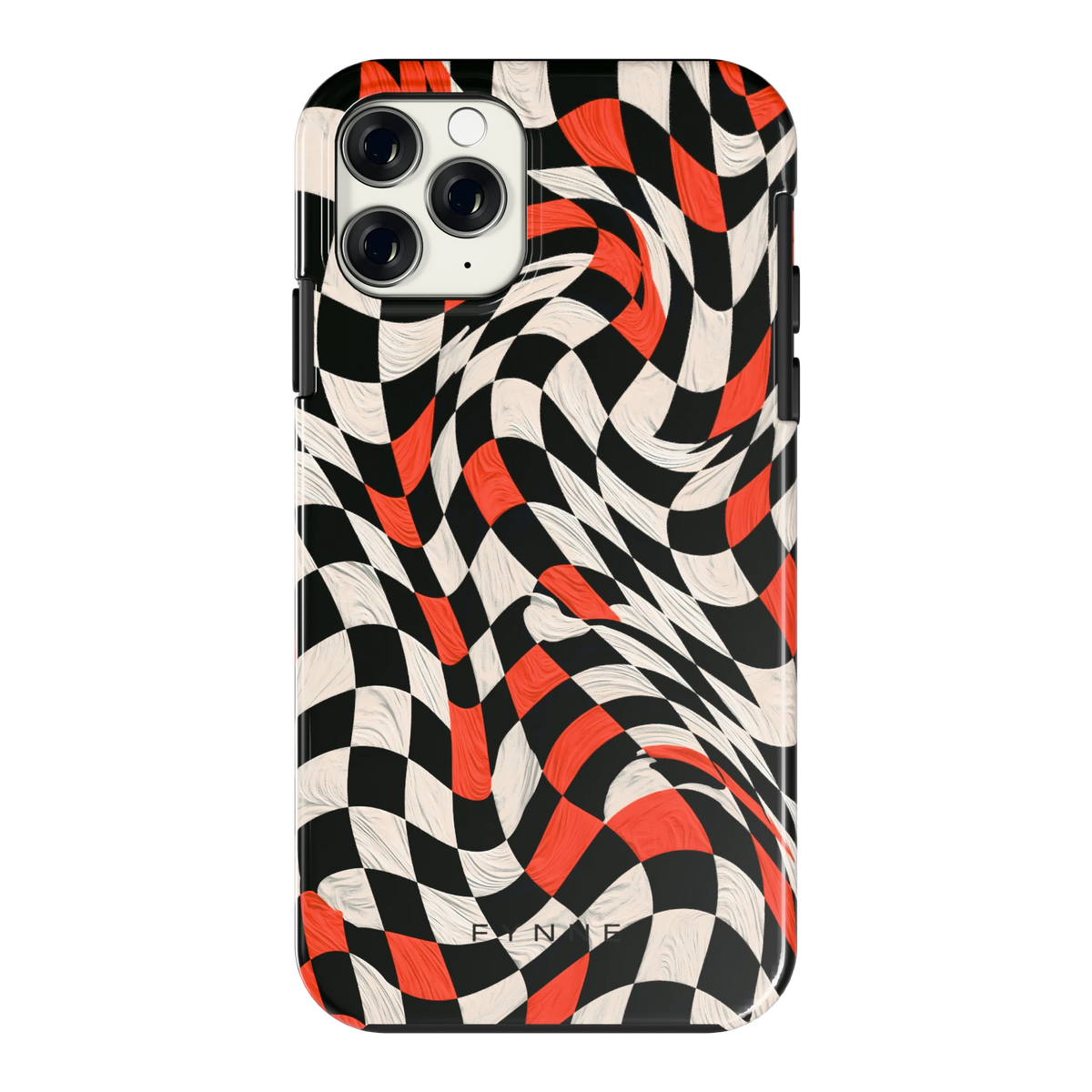 Kronkelend dambord hoesje voor iPhone 11 Pro, achterkant