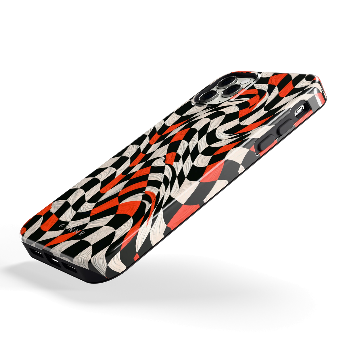 Kronkelend dambord hoesje voor iPhone 11 Pro Max, schuin