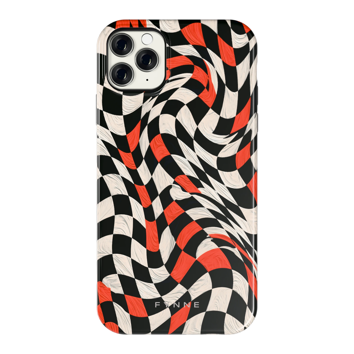 Kronkelend dambord hoesje voor iPhone 11 Pro Max, achterkant