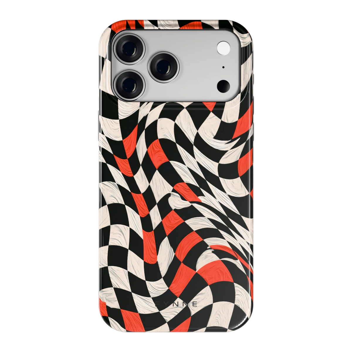 Kronkelend dambord hoesje voor iPhone 18 Pro Max, achterkant