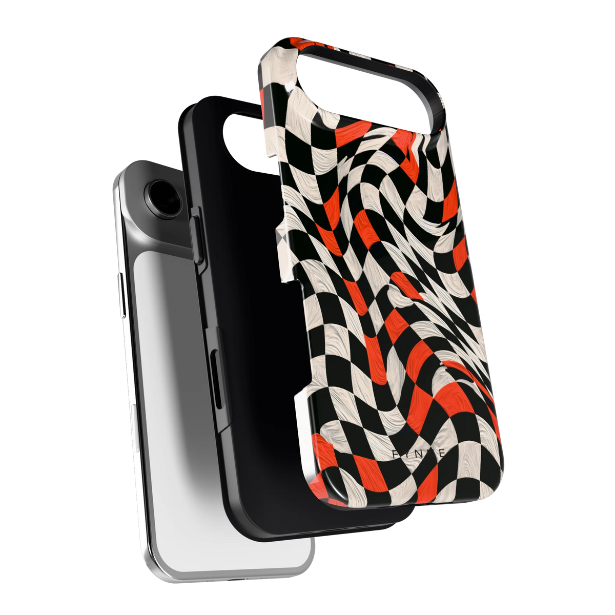 Kronkelend dambord hoesje voor iPhone Air, los van de telefoon