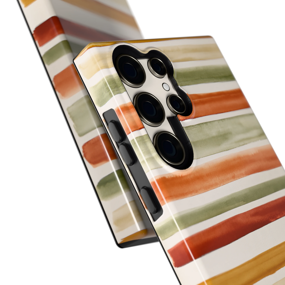 Aquarelstrepen hoesje voor Galaxy S23 Ultra, close-up