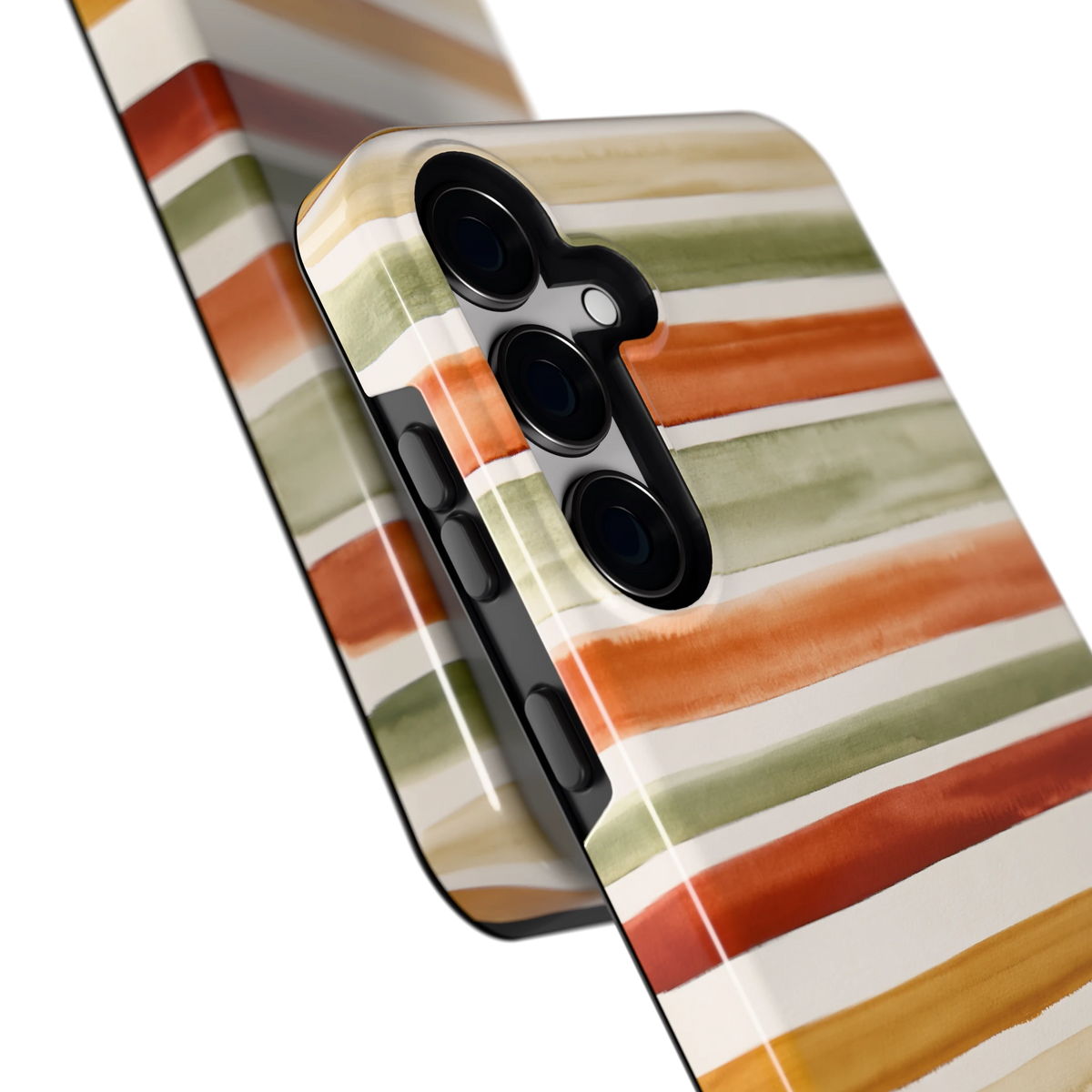Aquarelstrepen hoesje voor Galaxy S24+, close-up