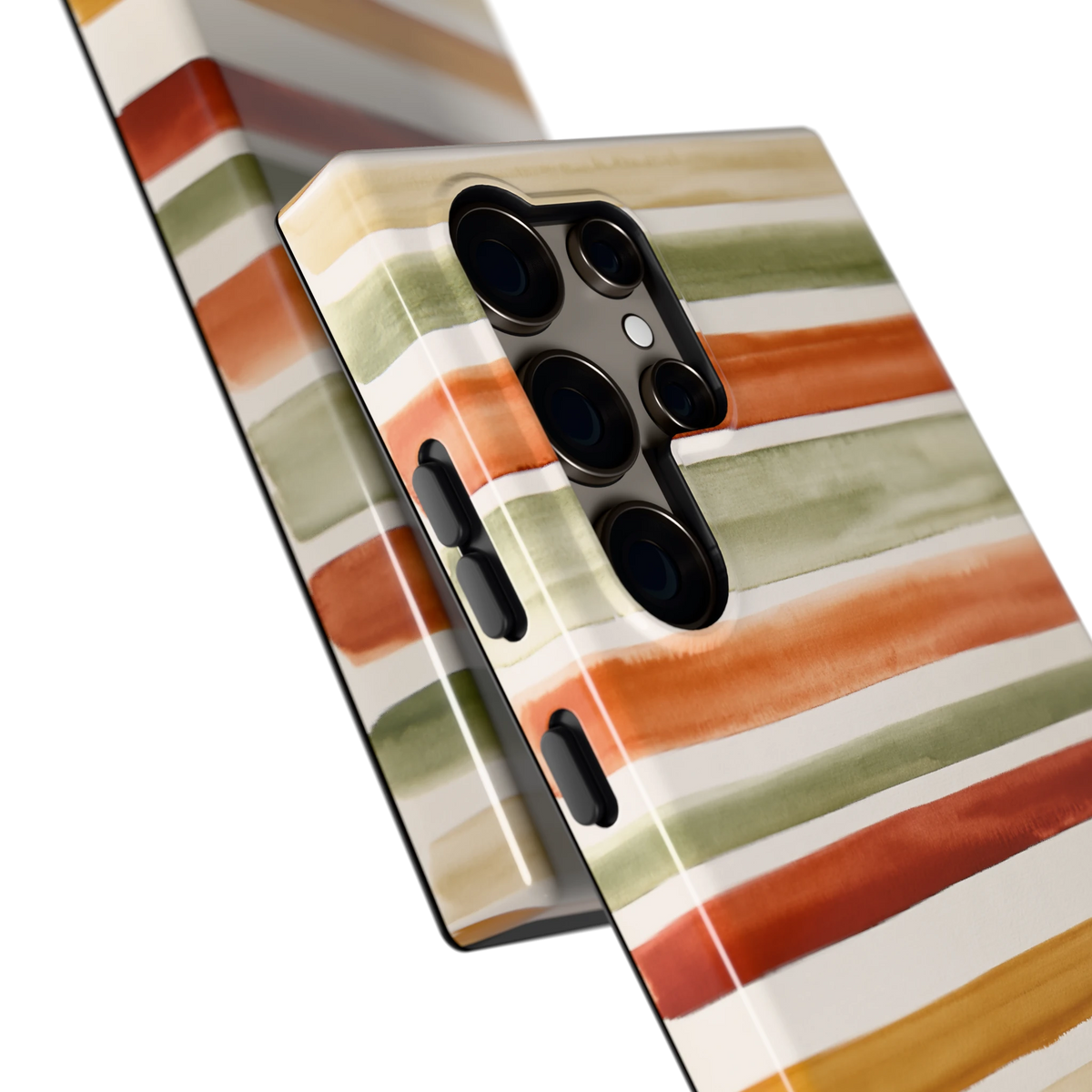 Aquarelstrepen hoesje voor Galaxy S24 Ultra, close-up