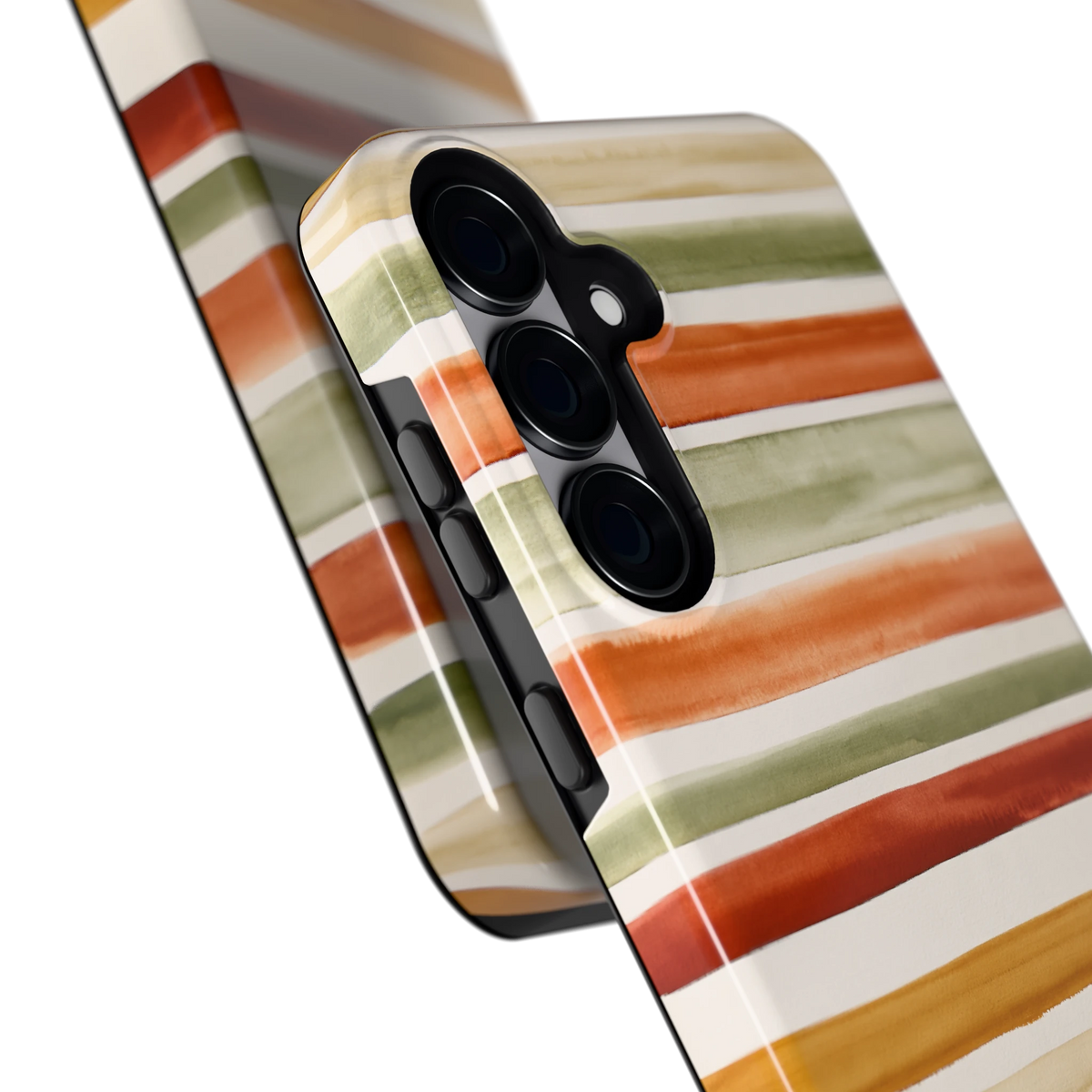 Aquarelstrepen hoesje voor Galaxy S25+, close-up