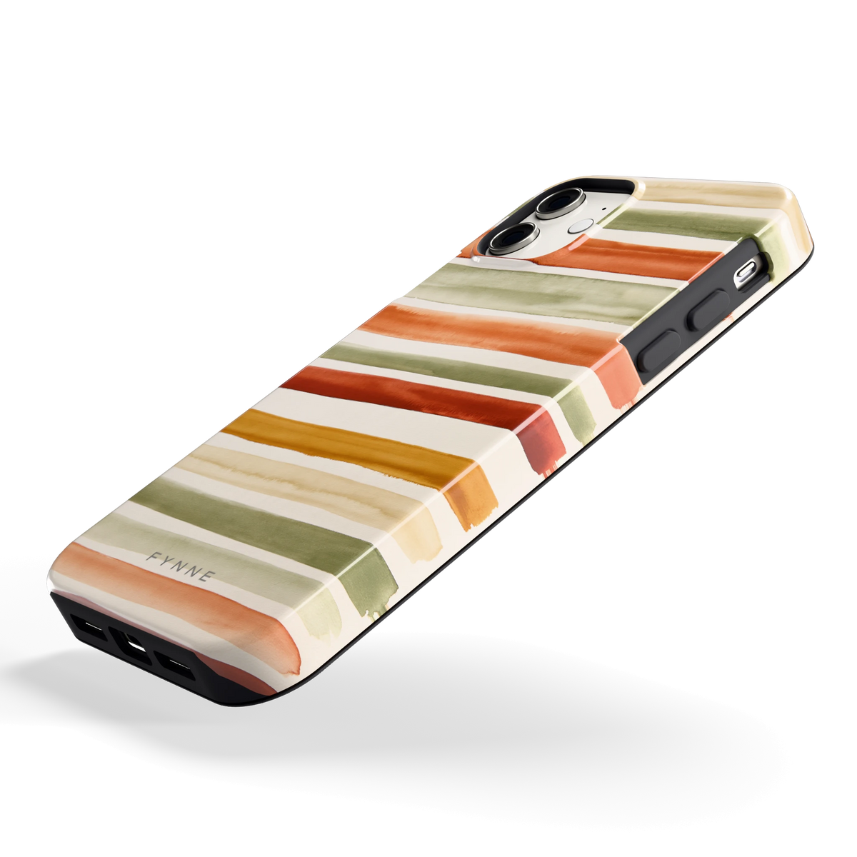 Aquarelstrepen hoesje voor iPhone 11, schuin