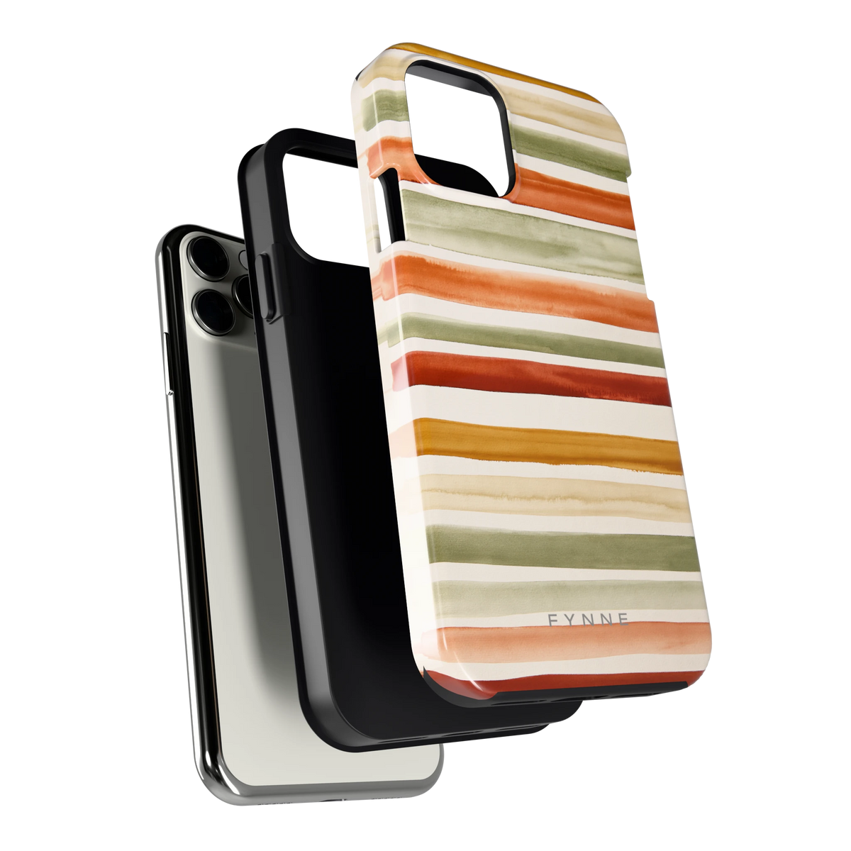 Aquarelstrepen hoesje voor iPhone 11 Pro, los van de telefoon