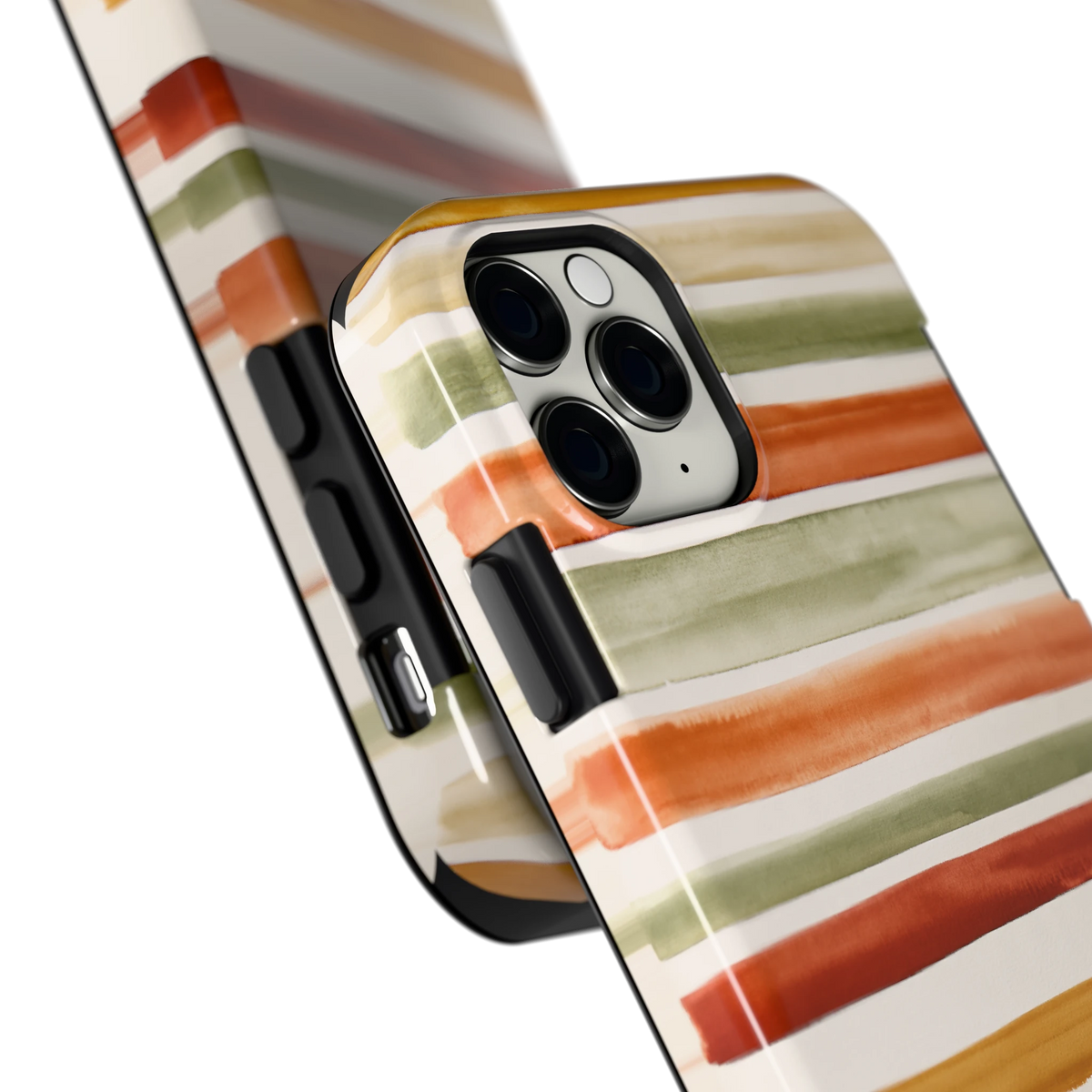 Aquarelstrepen hoesje voor iPhone 11 Pro, close-up