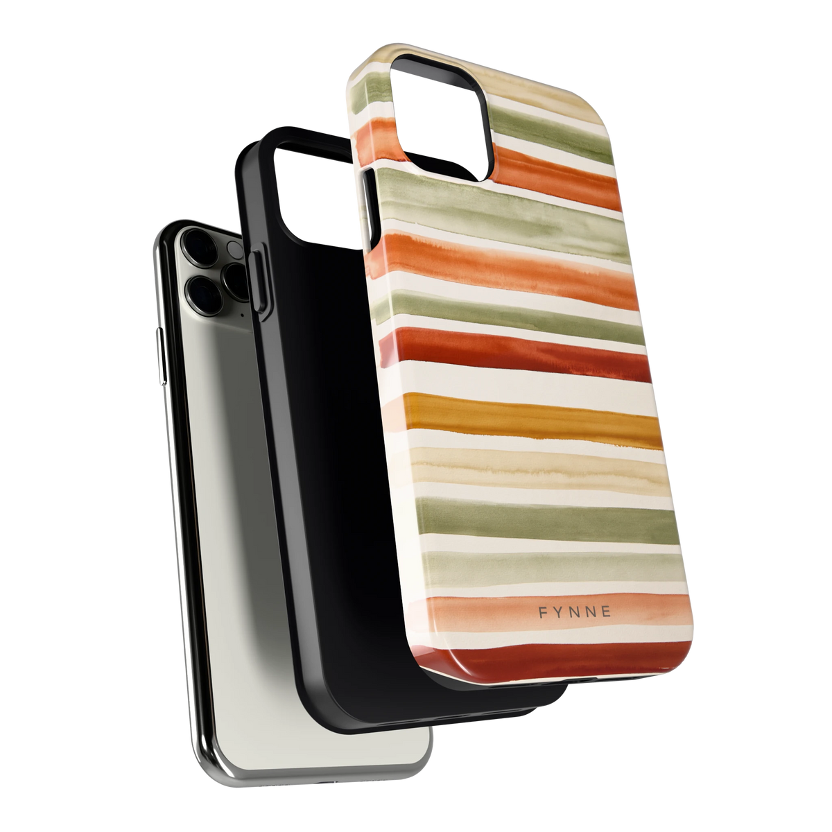 Aquarelstrepen hoesje voor iPhone 11 Pro Max, los van de telefoon
