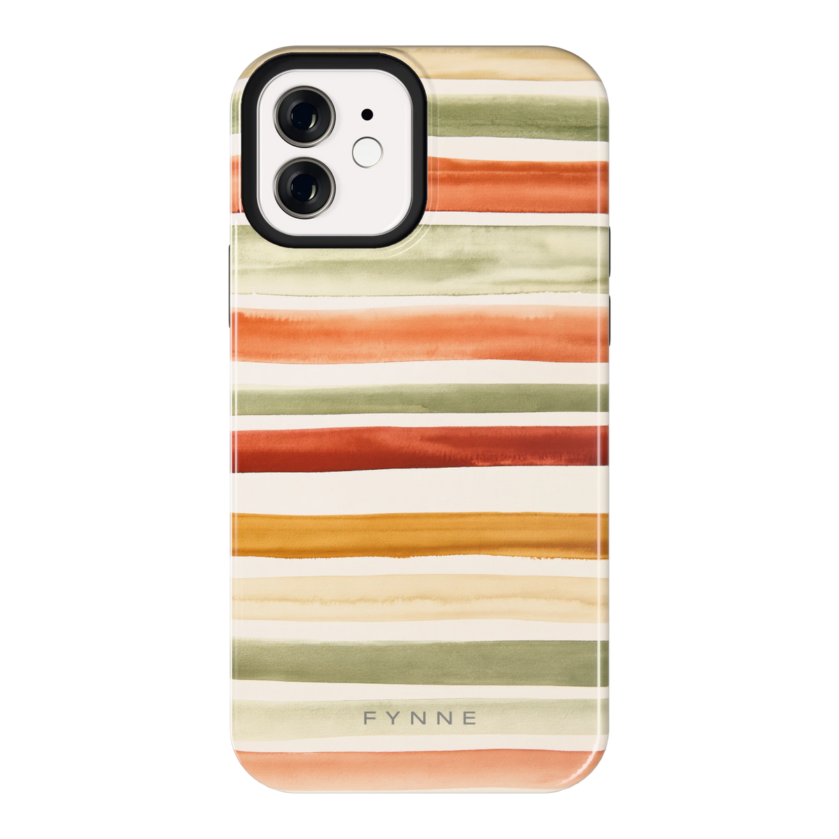 Aquarelstrepen hoesje voor iPhone 12, achterkant