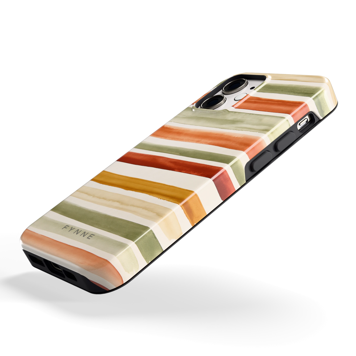 Aquarelstrepen hoesje voor iPhone 12 mini, schuin