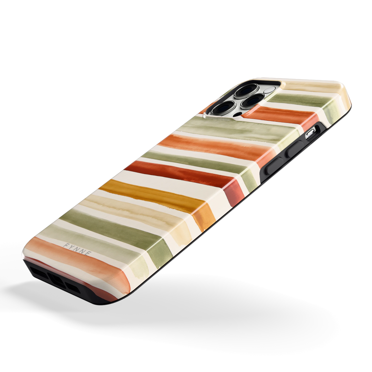 Aquarelstrepen hoesje voor iPhone 12 Pro Max, schuin