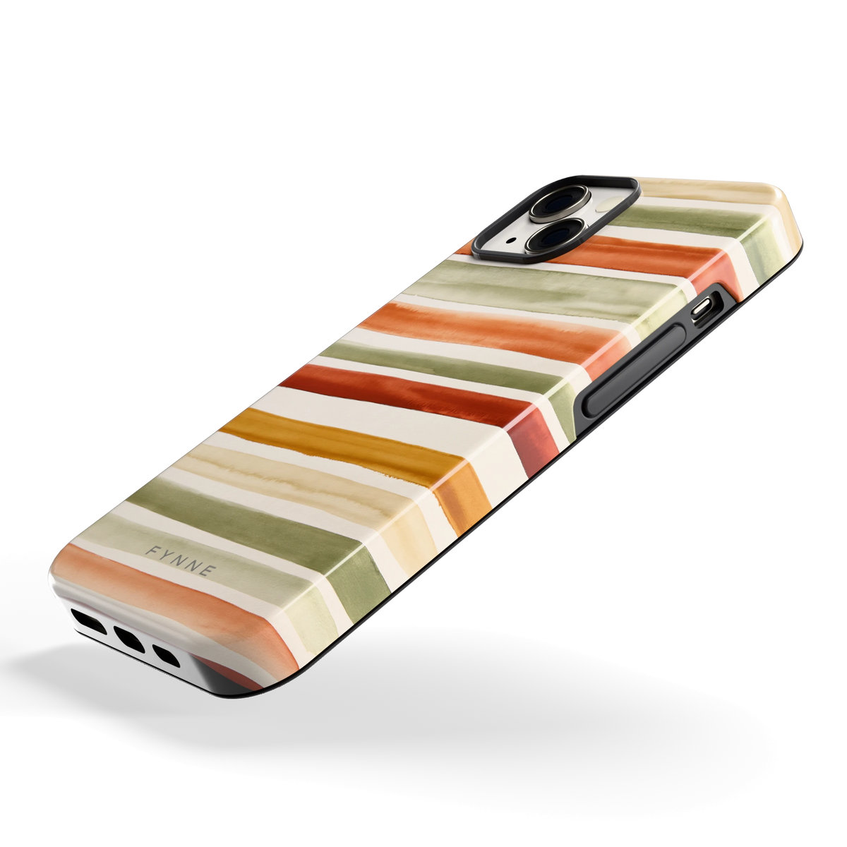 Aquarelstrepen hoesje voor iPhone 13, schuin