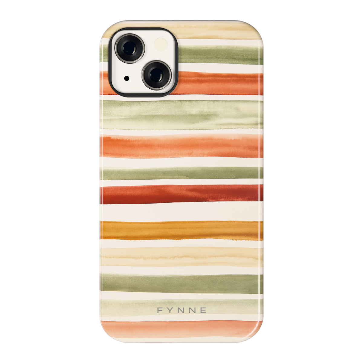 Aquarelstrepen hoesje voor iPhone 13, achterkant