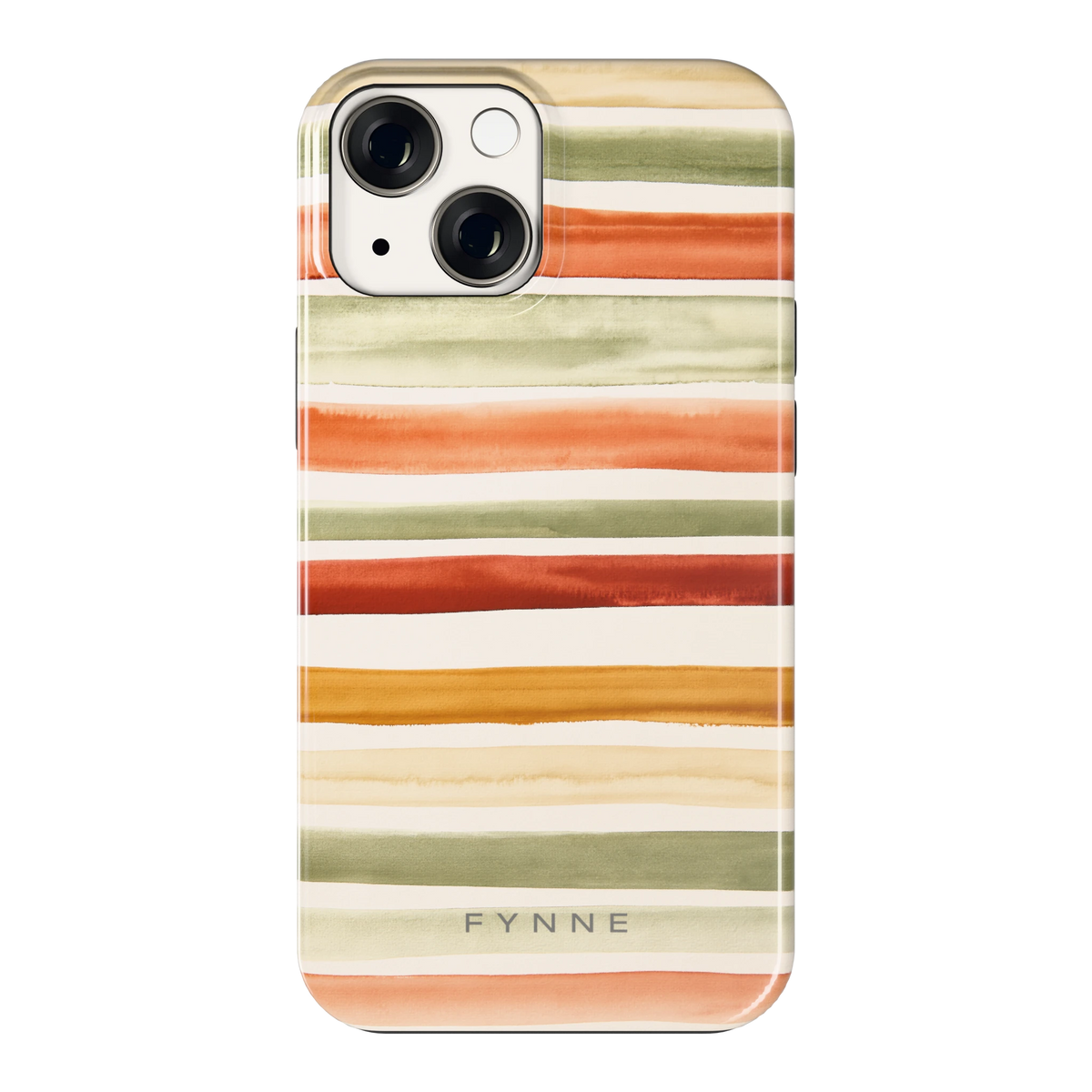 Aquarelstrepen hoesje voor iPhone 13 mini, achterkant