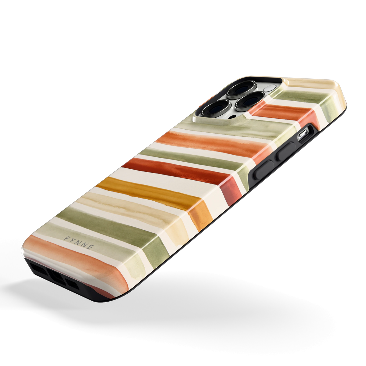 Aquarelstrepen hoesje voor iPhone 13 Pro, schuin