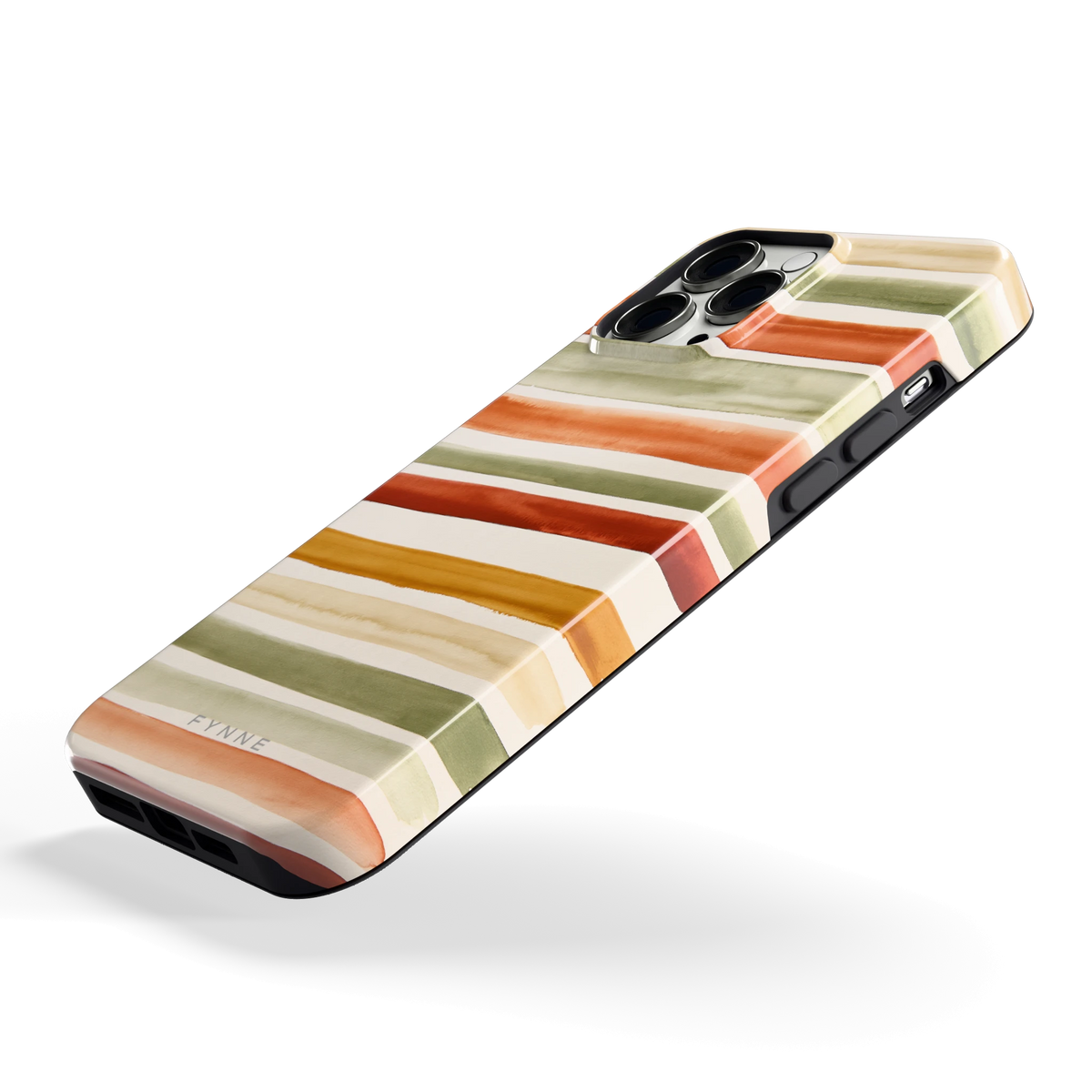 Aquarelstrepen hoesje voor iPhone 13 Pro Max, schuin
