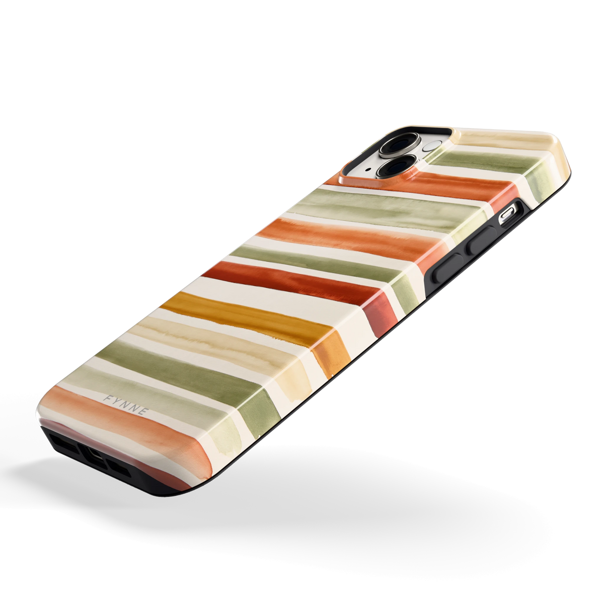 Aquarelstrepen hoesje voor iPhone 14 Plus, schuin