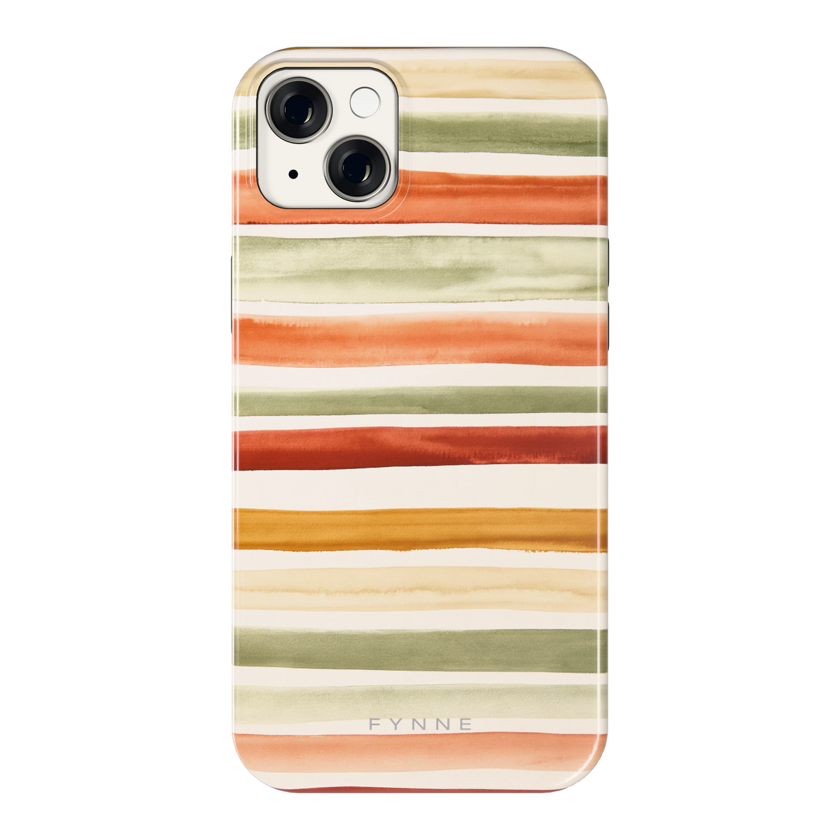 Aquarelstrepen hoesje voor iPhone 14 Plus, achterkant