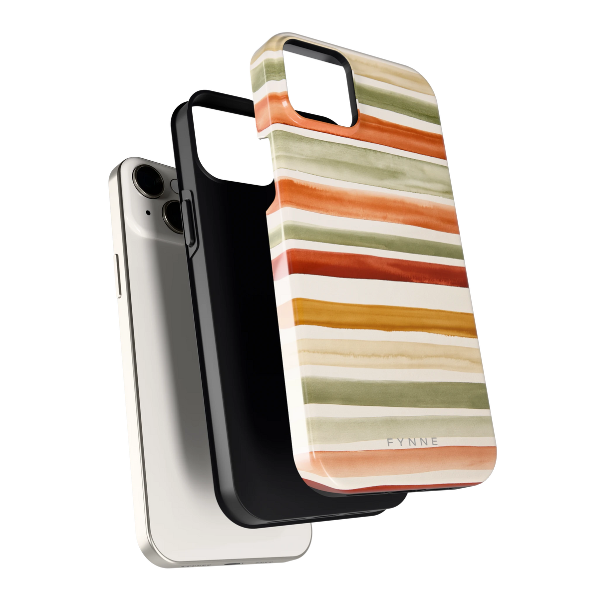Aquarelstrepen hoesje voor iPhone 14 Plus, los van de telefoon