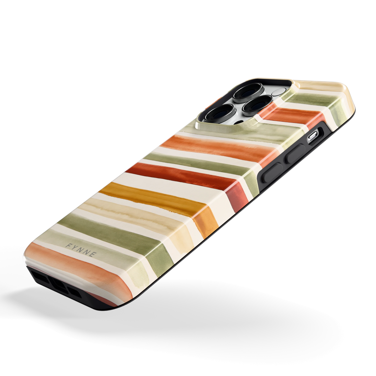 Aquarelstrepen hoesje voor iPhone 14 Pro, schuin