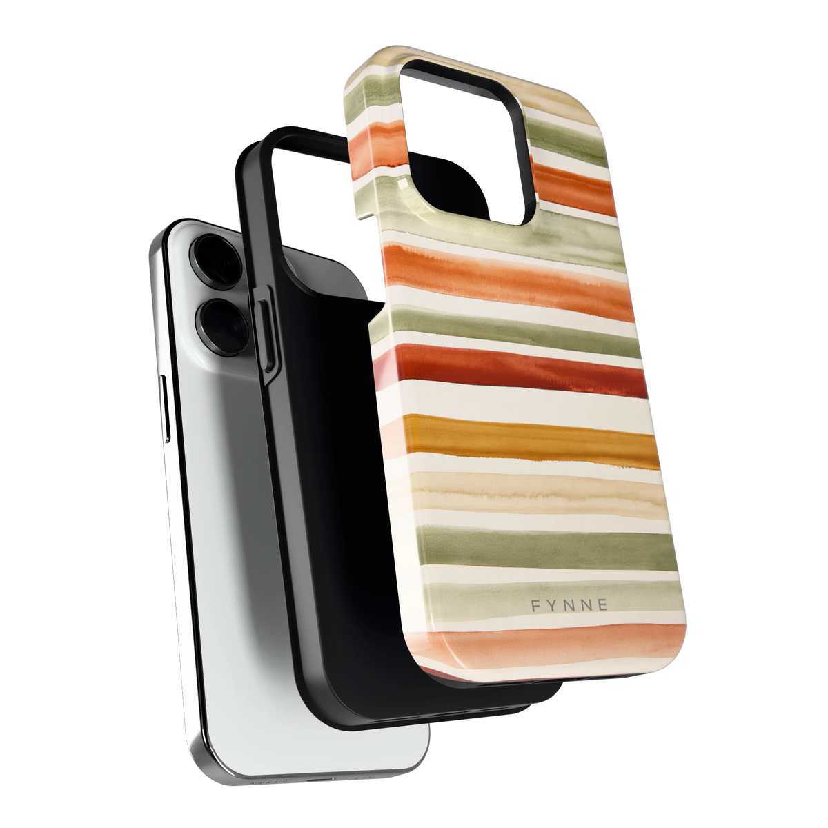 Aquarelstrepen hoesje voor iPhone 14 Pro, los van de telefoon