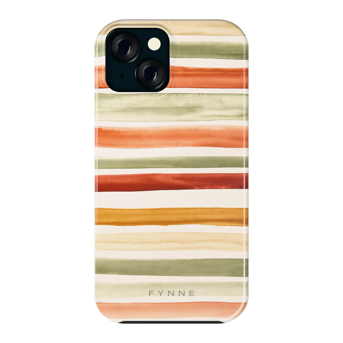 Aquarelstrepen hoesje voor iPhone 15, achterkant
