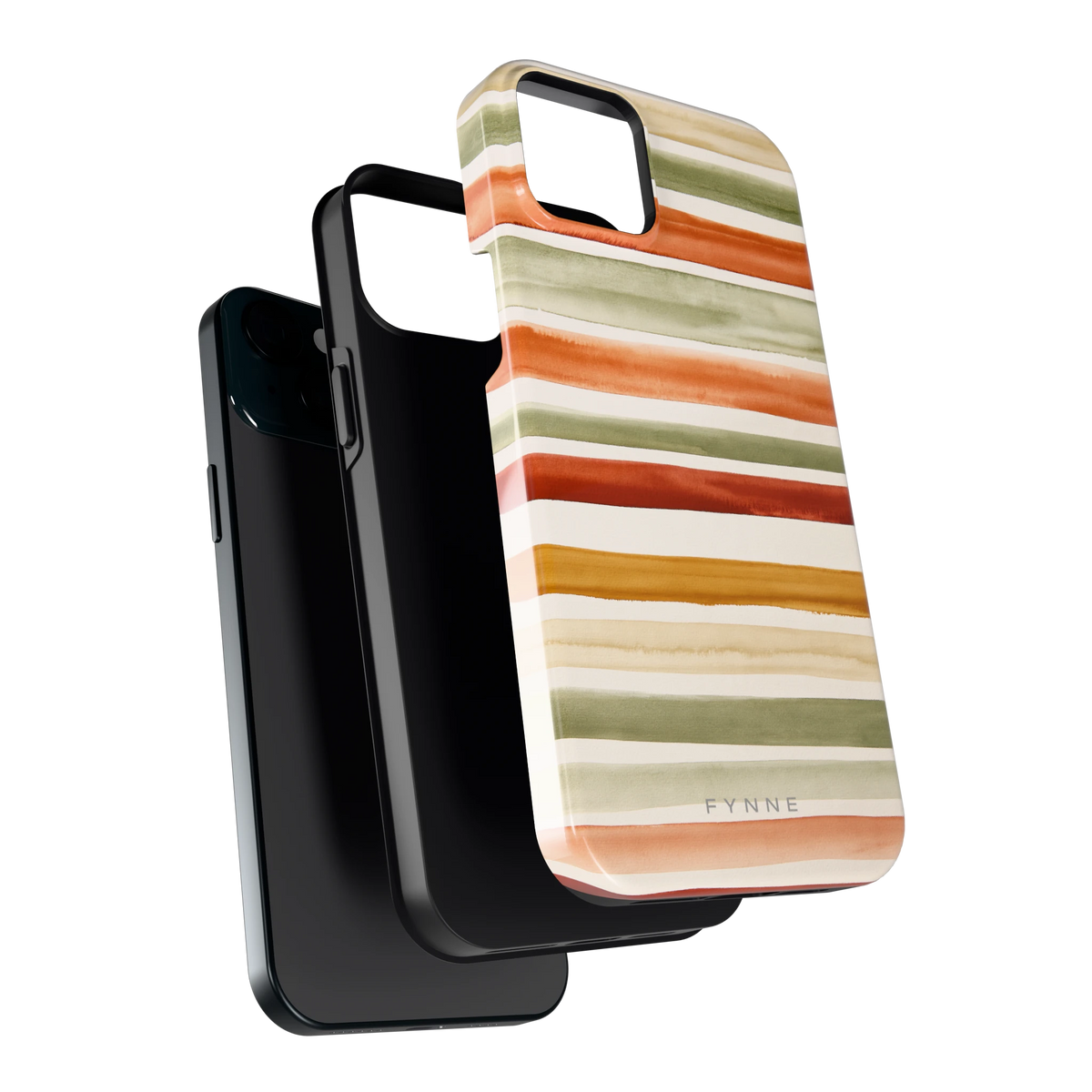 Aquarelstrepen hoesje voor iPhone 15 Plus, los van de telefoon