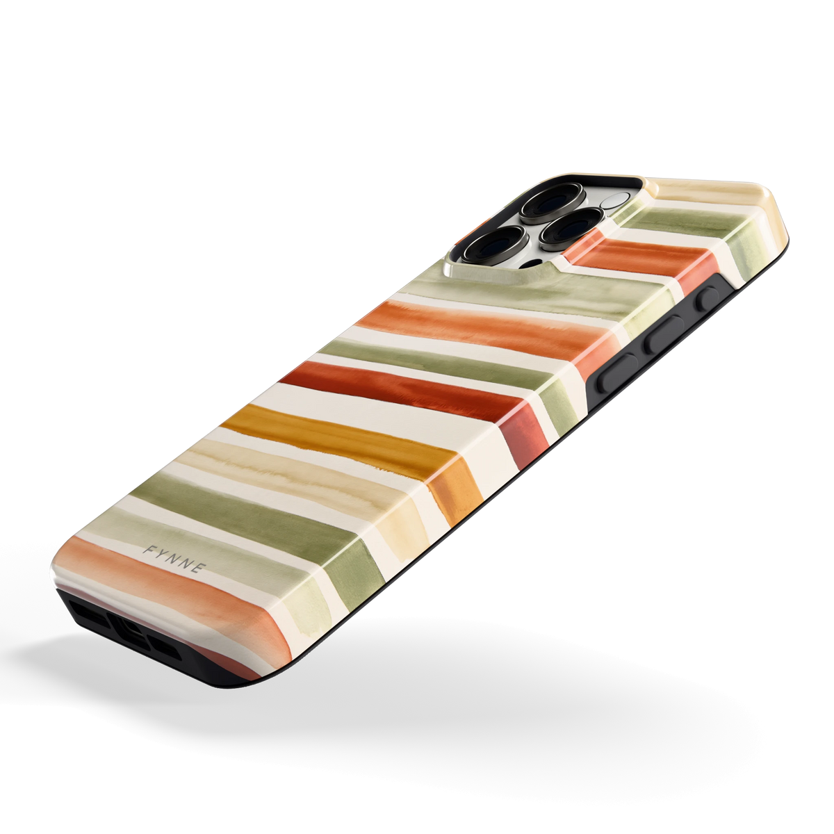 Aquarelstrepen hoesje voor iPhone 15 Pro Max, schuin