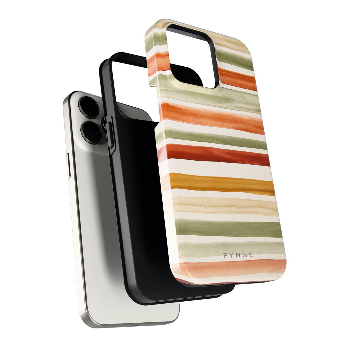 Aquarelstrepen hoesje voor iPhone 15 Pro Max, los van de telefoon