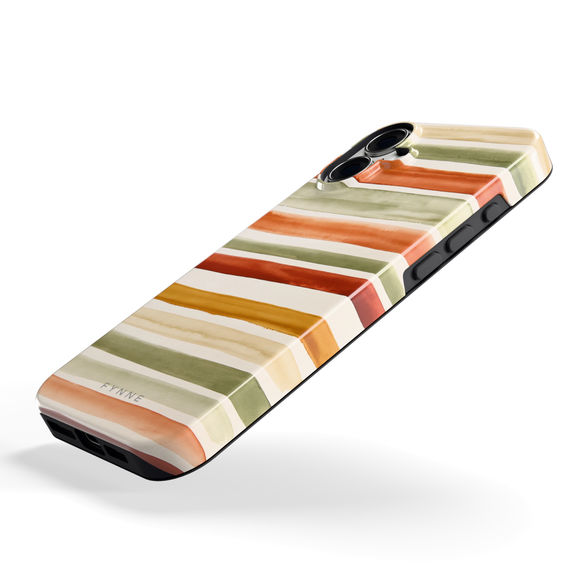 Aquarelstrepen hoesje voor iPhone 16 Plus, schuin
