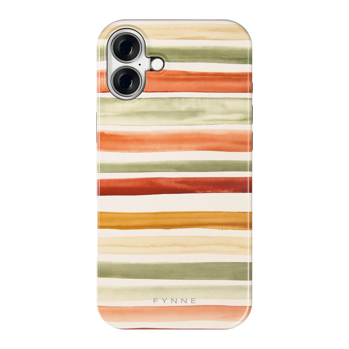 Aquarelstrepen hoesje voor iPhone 16 Plus, achterkant
