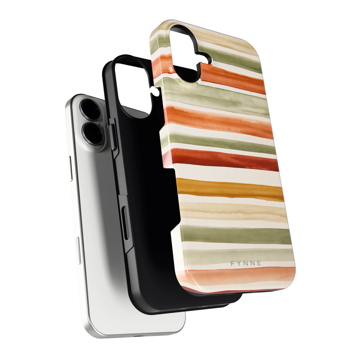 Aquarelstrepen hoesje voor iPhone 16 Plus, los van de telefoon