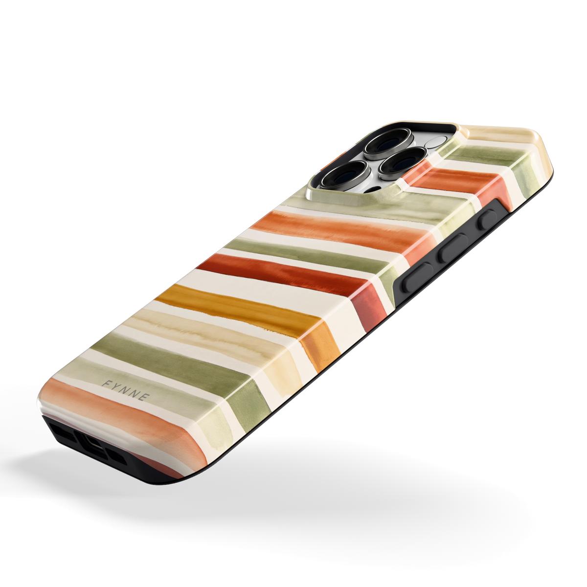 Aquarelstrepen hoesje voor iPhone 16 Pro, schuin