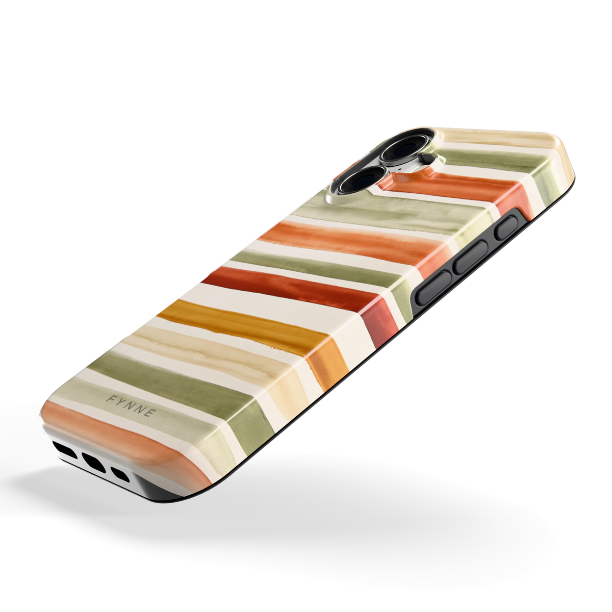 Aquarelstrepen hoesje voor iPhone 17, schuin